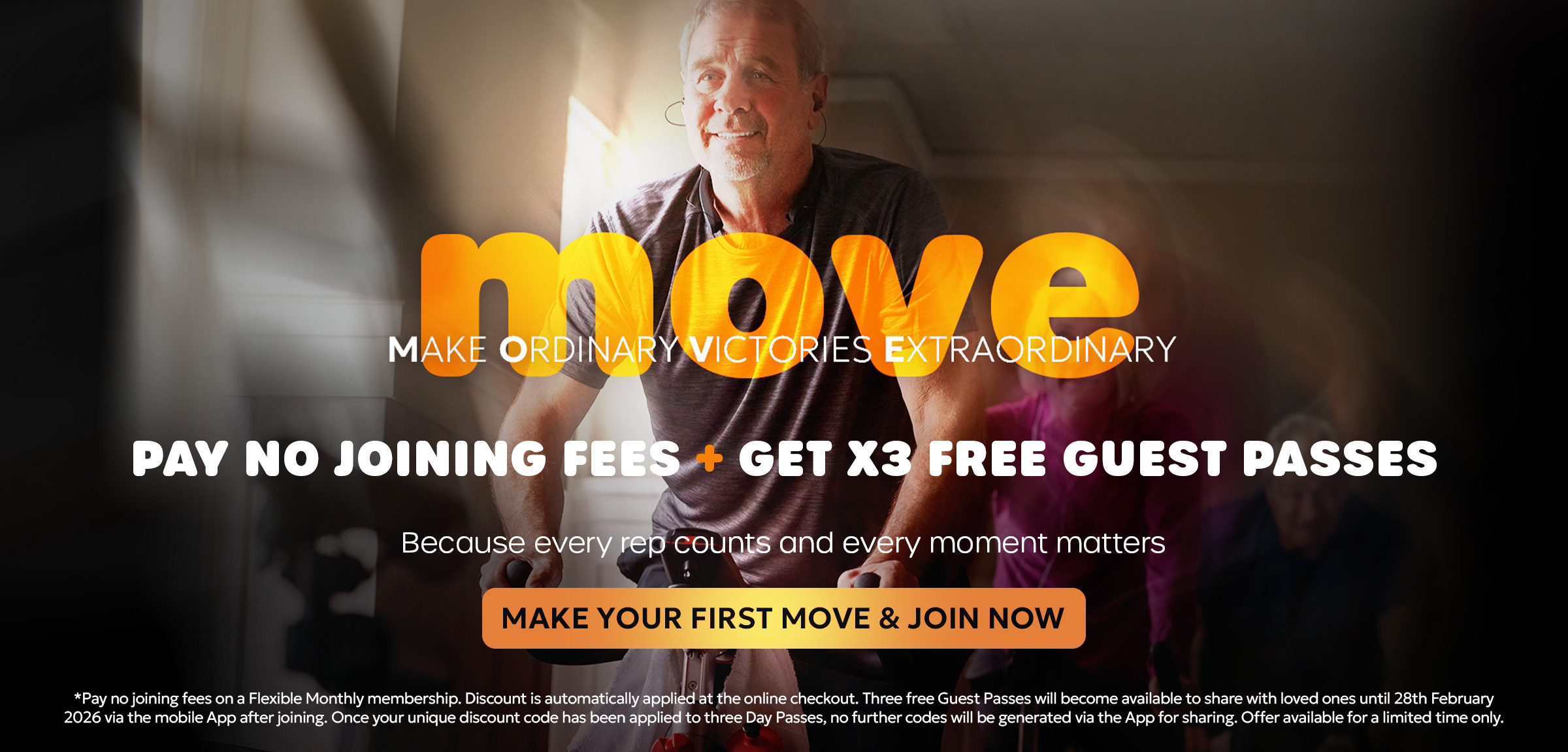 PAY NO JOINING FEES  + GET X3 FREE GUEST PASSES. Because every rep counts and every moment matters.